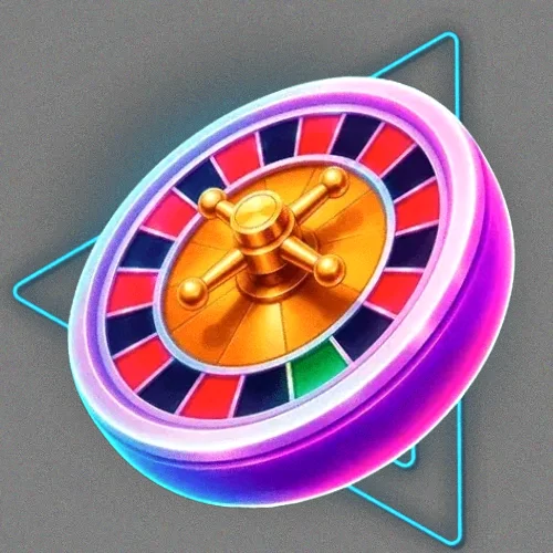 Neon roulette wheel