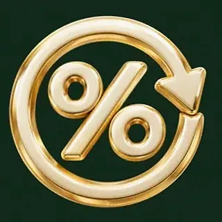 Gold percent symbol — Wild Dice